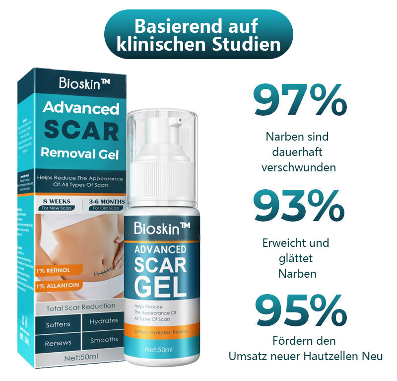 Bioskin™100% Fortschrittliches Narbengel - Kaiserschnitt, Bauchdeckenstraffung, alte Narben, Keloide, Dehnungsstreifen, Brandnarben