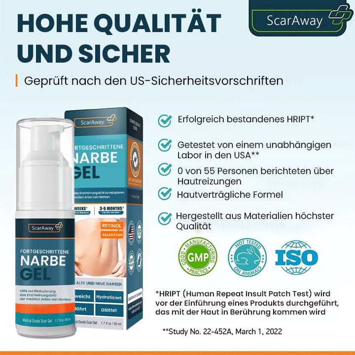 Thiccfitts™ ScarAway Fortschrittliches Narbengel - Kaiserschnitt, Bauchdeckenstraffung, alte Narben, Keloide, Dehnungsstreifen, Brandnarben